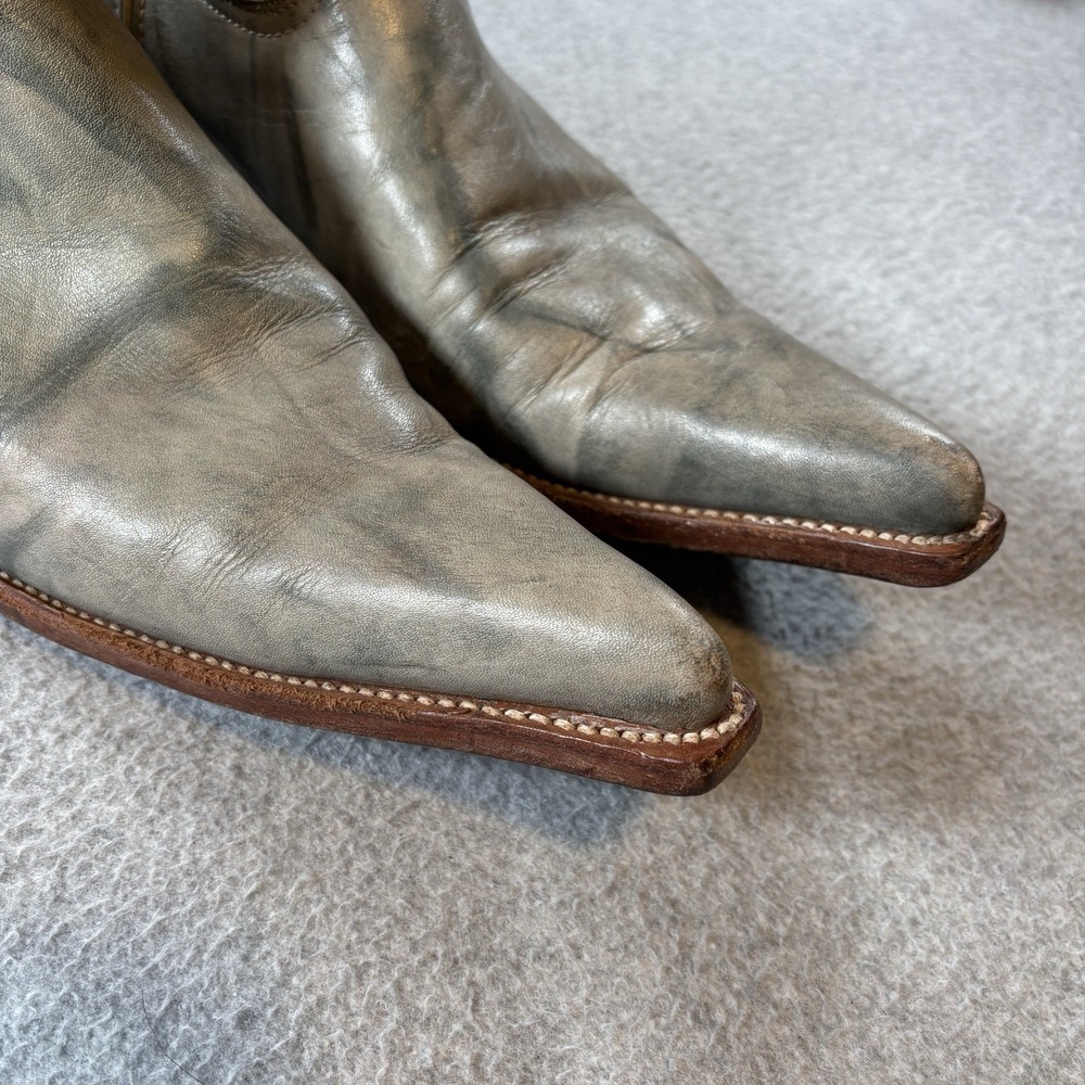 Aguila Real Western Cowboy Boots Mens Size 10 Gray Distressed Leather Square Toe - Picture 4 of 16